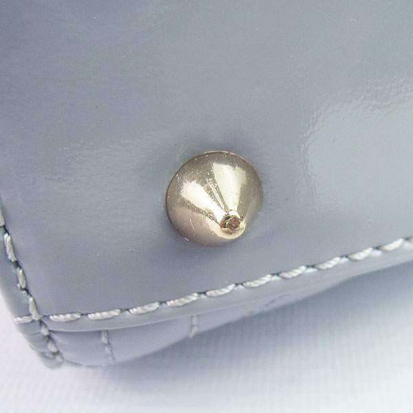 Christian Dior 1886 Patent Leather Shoulder Bag-Gray